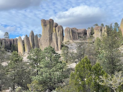 The eroded stones in Creel mountains take on various shapes. Photo: John Brunton