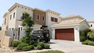 Jumeirah villas: 3BR - Dh190,000 average rental rate, down 11.6% year-on-year. 4BR - Dh253,000 average rental rate, down 8% year-on-year. 5BR - Dh285,000 average rental rate, down 18.6% year-on-year. Pawan Singh / The National