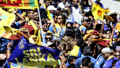 A Sri Lankan papare band play the trumpet as fans cheer during the 2015 ICC Cricket World Cup Pool A group match between Sri Lanka and Bangladesh at the Melbourne Cricket Ground in Australia in 2015. Shutterstock