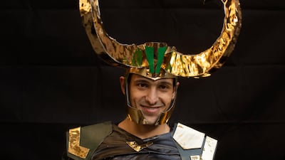 Mustafa Samir poses for a portrait dressed as the Marvel character Loki at EgyCon, an annual gathering for comic book enthusiasts, in Cairo. AP Photo