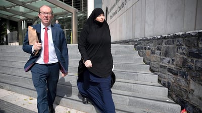Alleged ISIS member Lisa Smith leaving Dublin District Court after a previous hearing. Alamy