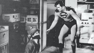 Kirk Alyn and Tommy Bond in Superman. Courtesy Columbia Pictures