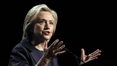 Democratic presidential candidate Hillary Rodham Clinton speaks at the U.S. Conference of Mayors 83rd Annual Meeting in San Francisco. Mathew Sumner / AP Photo