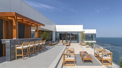 The bar terrace at a penthouse on the Palm. Courtesy of Palma Holding