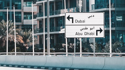 A road sign in the UAE. Discussion about urban development has recently focused on the idea of the 20-minute city. Getty images