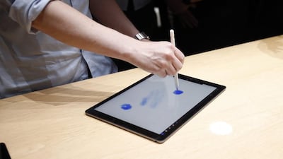 The new stylus for the iPad Pro. Monica Davey / EPA