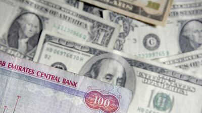 The UAE dirham has been officially pegged at 3.6725 to the US dollar since 1997. Ryan Carter / The National