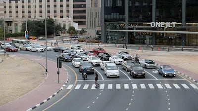 Traffic in JLT, Dubai. Chris Whiteoak / The National