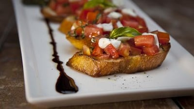 Bruschetta prepared on Wednesday, June 22, 2011, at the Marco Pierre White restaurant in Fairmont Bab al Bahr hotel in Abu Dhabi.