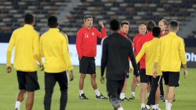 Manager Zoran Mamic issues instructions to his players.