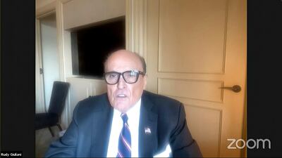 Rudy Giuliani speaks with the House select committee. House select committee / AP