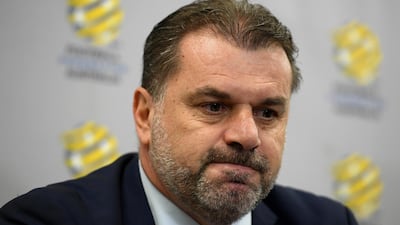 Ange Postecoglou speaks during a news conference to announce his resignation as Australia manager. Dan Himbrechts / Reuters