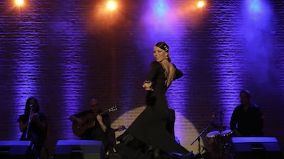Spanish flamenco dancer Carolina Morgado performs on stage in Erbil. AFP
