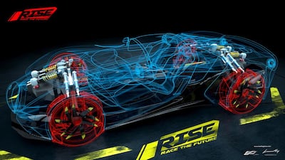 Rise: Race The Future features what VD-DEV describes as 'a new type of wheel technology' that allows the cars to travel over all terrain including water. Courtesy: VD-DEV / Jannarelly