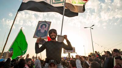Iraqi demonstrators in the southern city of Basra. AFP