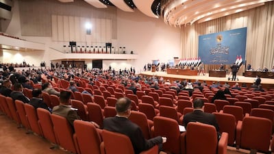 Members of the Iraqi parliament gather before the vote. Reuters