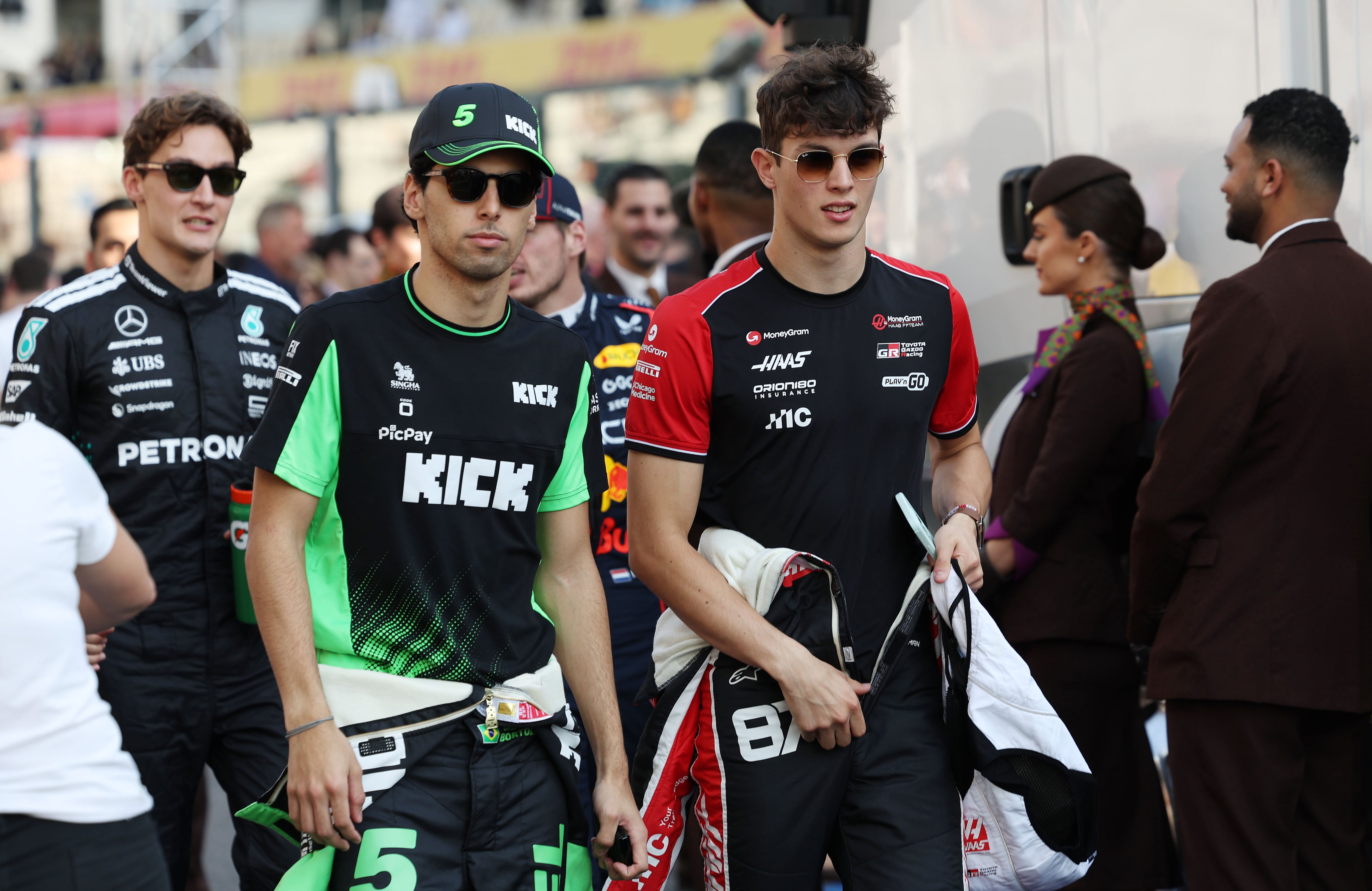Sauber's Gabriel Bortoleto and Haas driver Oliver Bearman
