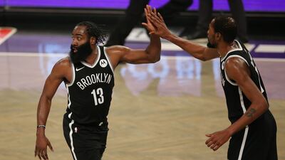 James Harden and Kevin Durant combined for 64 points to lead the Brooklyn Nets past the Milwaukee Bucks. Reuters