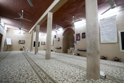 The inside of Zaid Bin Thabit Mosque. It was last renovated in 2014. Chris Whiteoak / The National