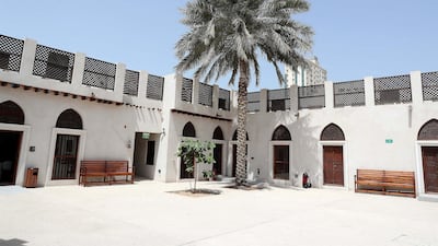 Bait Al Naboodah. built around 1845, is one of the Sharjah’s most stunning heritage buildings. Once the home of Obeid Al Naboodah , one of Sharjah’s most successful pearl merchants, the grand two storey building has undergone extensive renovation to return it to its former glory in the heart of old Sharjah. Pawan Singh / The National