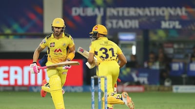 Faf du Plessis of Chennai and Ruturaj Gaikwad of Chennai Super Kings during the final.