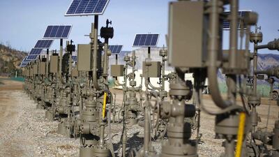 A natural gas well platform owned by Encana south of Parachute in Colorado. Jim Urquhart / Reuters