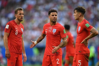 England trio Harry Kane, Kyle Walker and Harry Maguire are looking to guide their side to only their second World Cup final. Getty Images