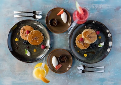 Breakfast at Al Diwaan at Al Maha Desert Resort & Spa in Dubai. Courtesy Al Maha / Facebook