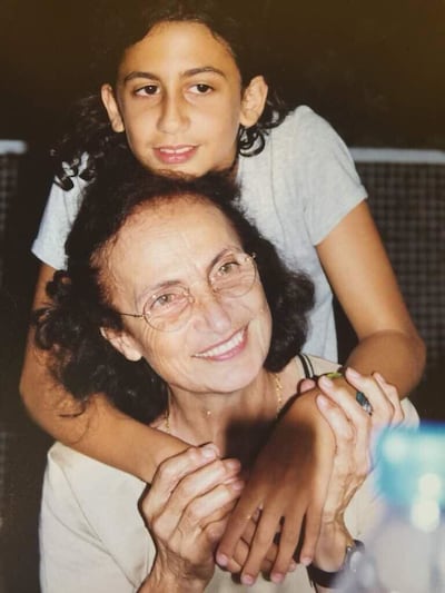 Lemma Shehadi with her grandmother in Lebanon. Photo: Lemma Shehadi
