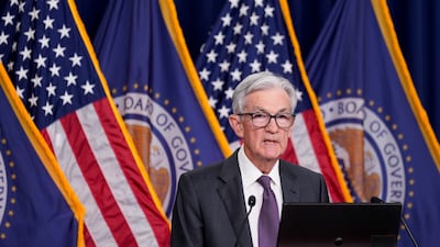 Jerome Powell, chairman of the US Federal Reserve, speaks after the Federal Open Market Committee meeting in Washington, on March 19. Bloomberg