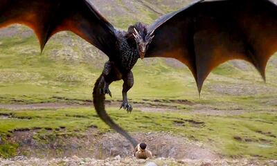 A scene featuring a dragon from season 4 of 'Game of Thrones'. Photo: HBO