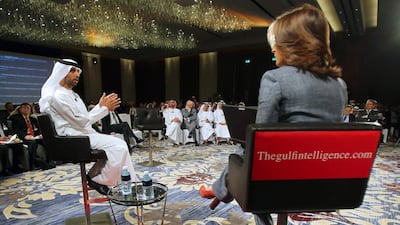 UAE Energy Minister Suhail Al Mazrouei talks during the 6th Gulf Intelligence UAE Energy Forum in Abu Dhabi on Tuesday, January 13, 2015. Kamran Jebreili / AP Photo
