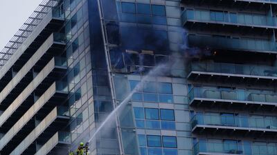 Emergency services attended a fire on Monday afternoon which broke out in a block of flats in Whitechapel, east London. PA