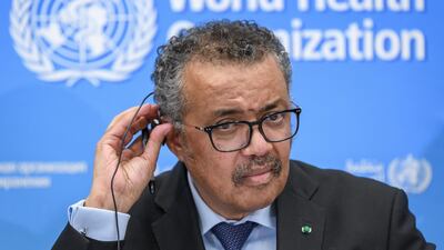 World Health Organisation (WHO) Director-General Tedros Adhanom Ghebreyesus gives a press conference on the situation regarding the Covid-19 at Geneva's WHO headquarters on February 24, 2020. AFP