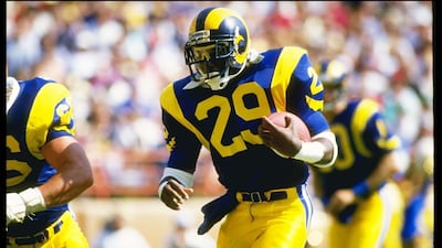 Eric Dickerson (American football). The Hall of Famer admitted he 'hated' wearing protective googles as a star player for team ssuch as the Los Angeles Rams and Indianapolis Colts but had to as he was 'blind as a bat'. Getty Images