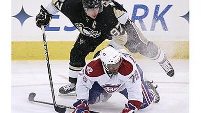 Sidney Crosby's Penguins play the giant-killing Canadiens in Round 2 of the play-offs.