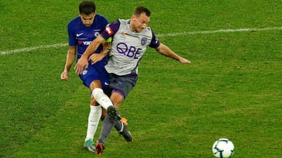 Chelsea midfielder Cesc Fabregas in action against Perth Glory. Getty Images