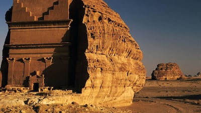 According to UNESCO, the Nabataean archaeological site of al-Hijr (Madain Saleh), near the northwestern town of al-Ula, includes 111 tombs, most of which boast a decorated facade, cave drawings and even some pre-Nabataean inscriptions. Amar Grover / The National