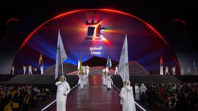 The opening ceremony for the Open Masters Games Abu Dhabi at Zayed Sports City. Screen grab / YouTube