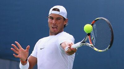 Rafael Nadal practices during Day 3 of the Western & Southern Open at the Linder Family Tennis Center on August 17, 2015 in Cincinnati, Ohio. Maddie Meyer / Getty Images / AFP