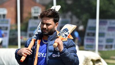 India's Rishabh Pant leaves after batting in the nets during a training session at Edgbaston. AP