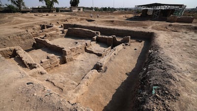 Ruins dating back to the ancient Kingdom of Eshnunna at the Tell Muhammad archaeological site near Baghdad. AFP