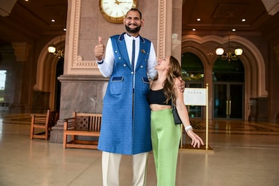 Abdul Jabbar Fazal spends much of his day posing for selfies. Khushnum Bhandari / The National