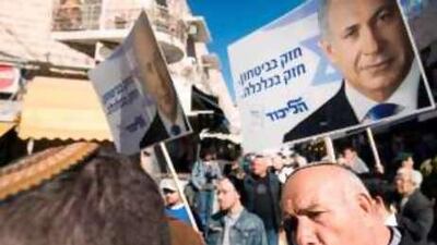 Benjamin Netanyahu's supporters in Jerusalem last year. The Israeli prime minister is riding high in Israeli public opinion polls.