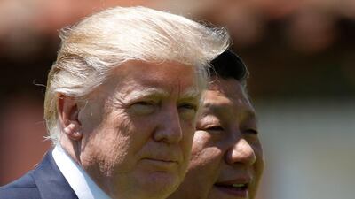 US President Donald Trump and Chinese President Xi Jinping at Mar-a-Lago in Palm Beach, Florida last year. Since then relations have become decidedly frosty. Alex Brandon/AP