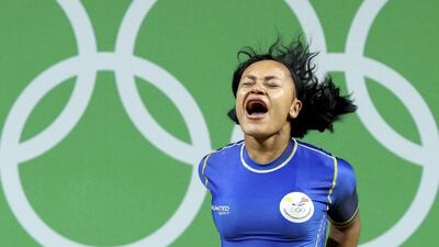 Neisi Dajomes (ECU) of Ecuador celebrates. REUTERS/Athit Perawongmetha