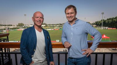 Simon Jelowitz, head of sport operations for Dubai sevens, alongside festival director and general manager Mathew Tait, right. Antonie Robertson / The National