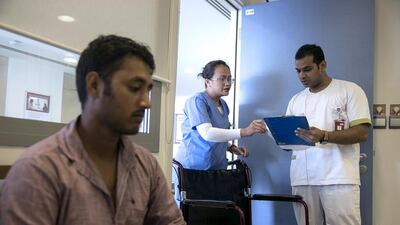 Demand in healthcare professionals increased by 12 per cent year-on-year in terms of jobs listed online at the portal Monster.com in July. Silvia Razgova / The National