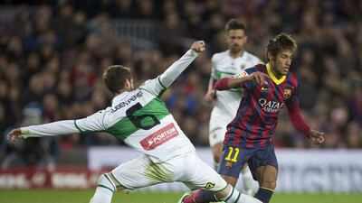 Neymar will not be in the Barcelona squad because of illness on Wednesday. Alejandro Garcia / EPA