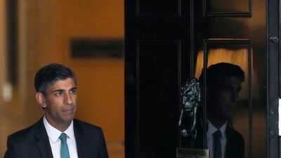 Britain's Prime Minister Rishi Sunak leaves 10 Downing Street for the House of Commons for his first Prime Minister's Questions in London, Wednesday, Oct. 26, 2022. Sunak was elected by the ruling Conservative party to replace Liz Truss who resigned. (AP Photo / Frank Augstein)